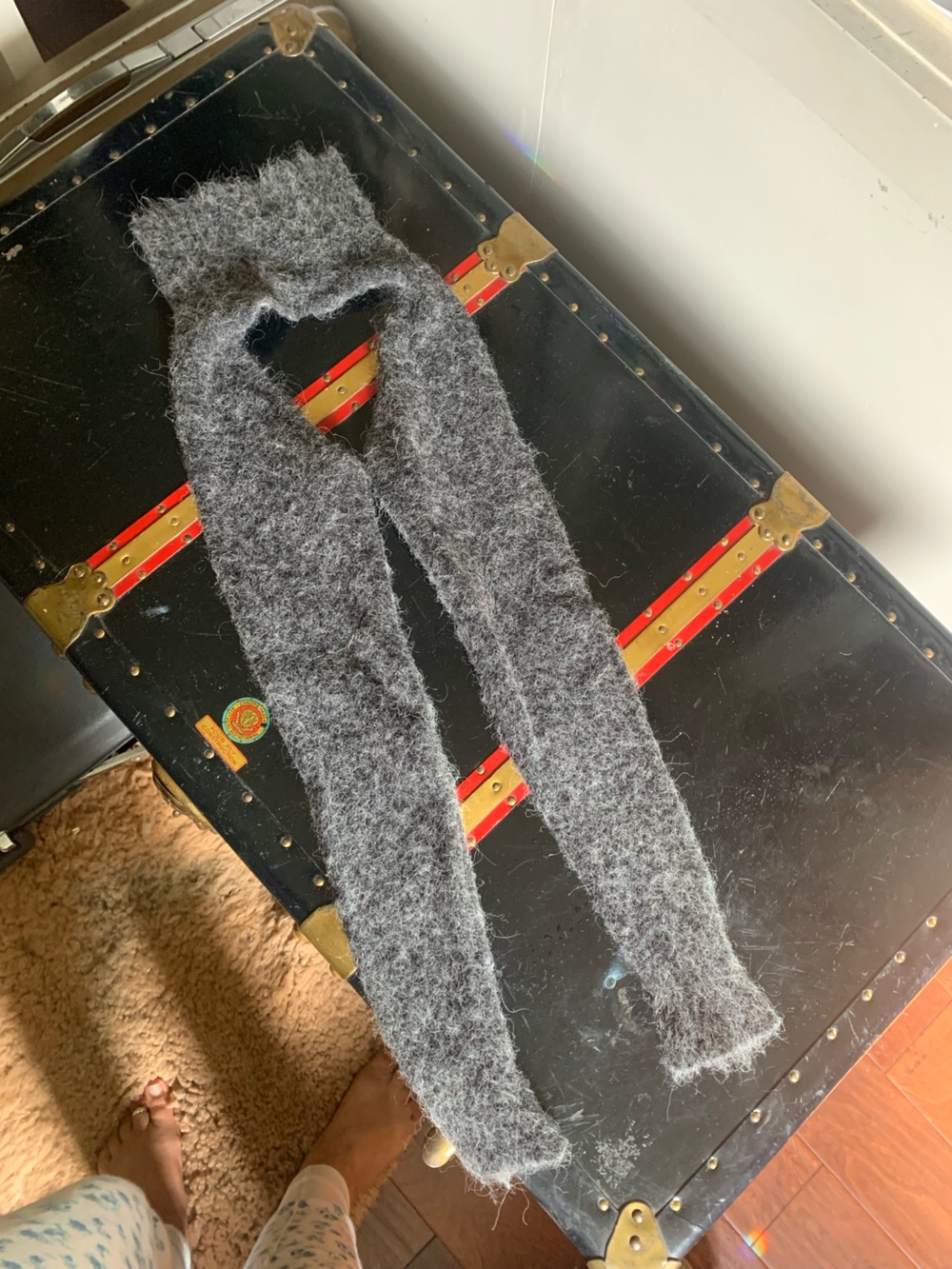 Paloma Wool Fuzzy Knit Gray Scarf Sweater